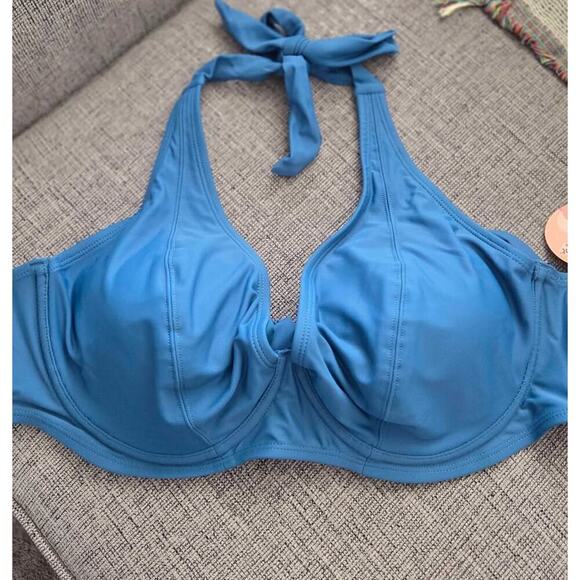 Shapermint Other - Shapermint Full Coverage Halter Bikini Top – Blu/ XL, Supportive Swimwear